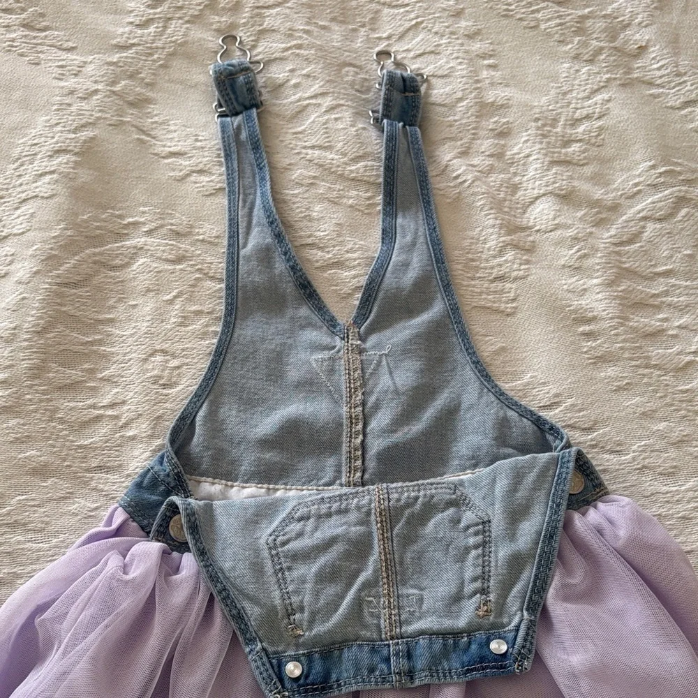OshKosh B’gosh Denim and Lavender Unison Tulle Kids Dress Gently Loved 2t